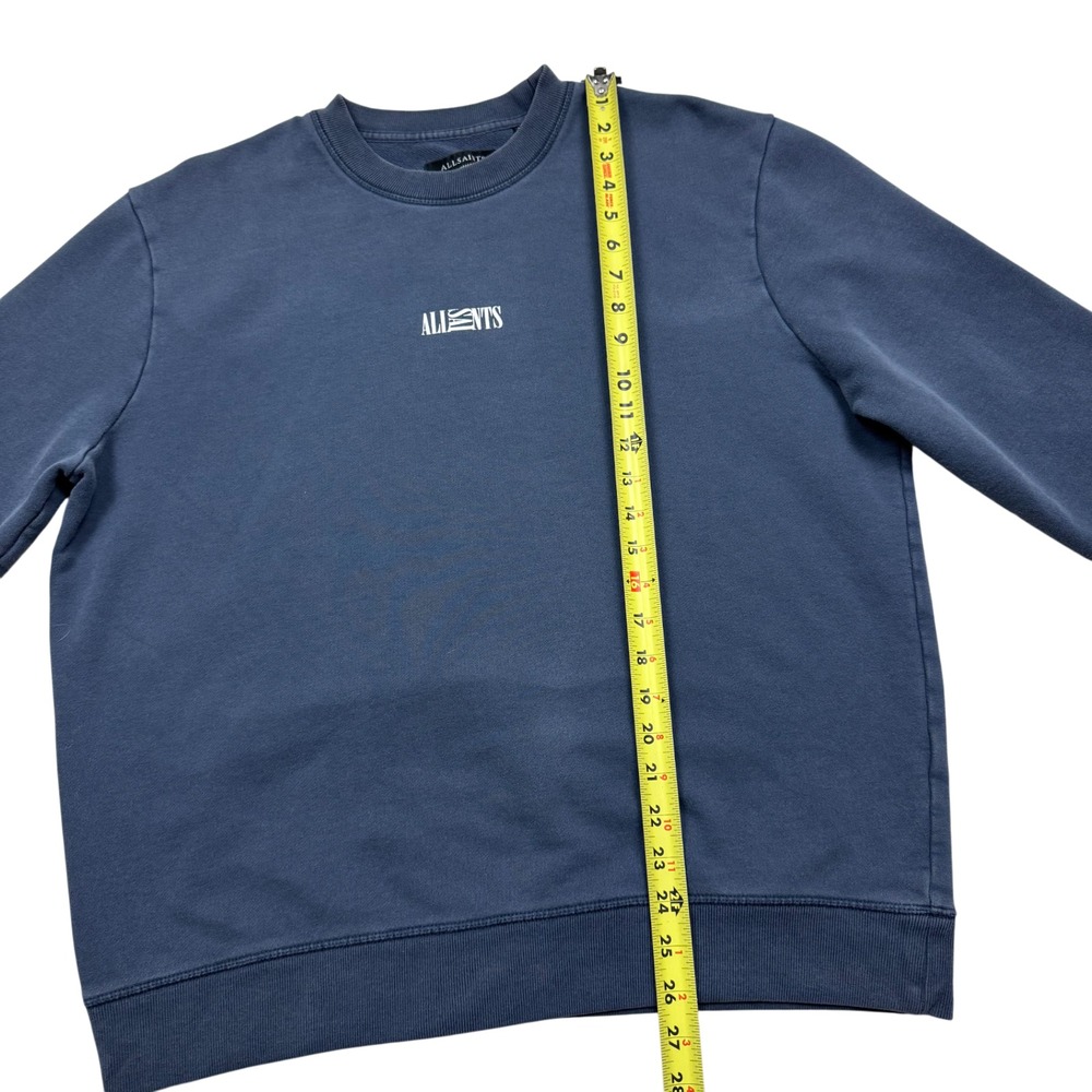 All Saints Opposition Crewneck Pullover Sweatshirt Adult Size S Charcoal Blue - Picture 8 of 13